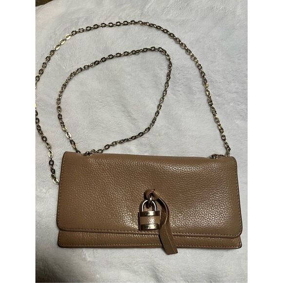 K. C. Jagger Crossbody Chain Wristlet Clutch Wallet Tan - Picture 1 of 11